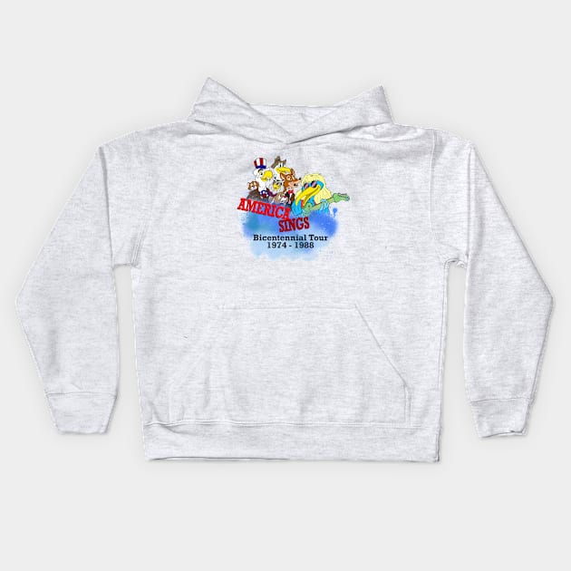 America Sings Bicentennial Tour Kids Hoodie by zipadeelady